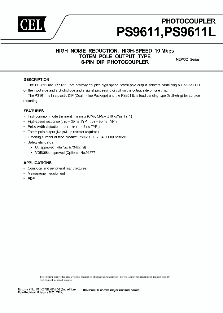 PS9611_362765.PDF Datasheet