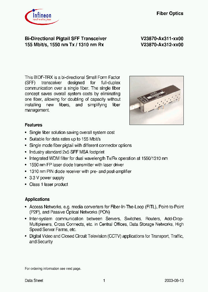 155MBITSSFFTRX_292068.PDF Datasheet