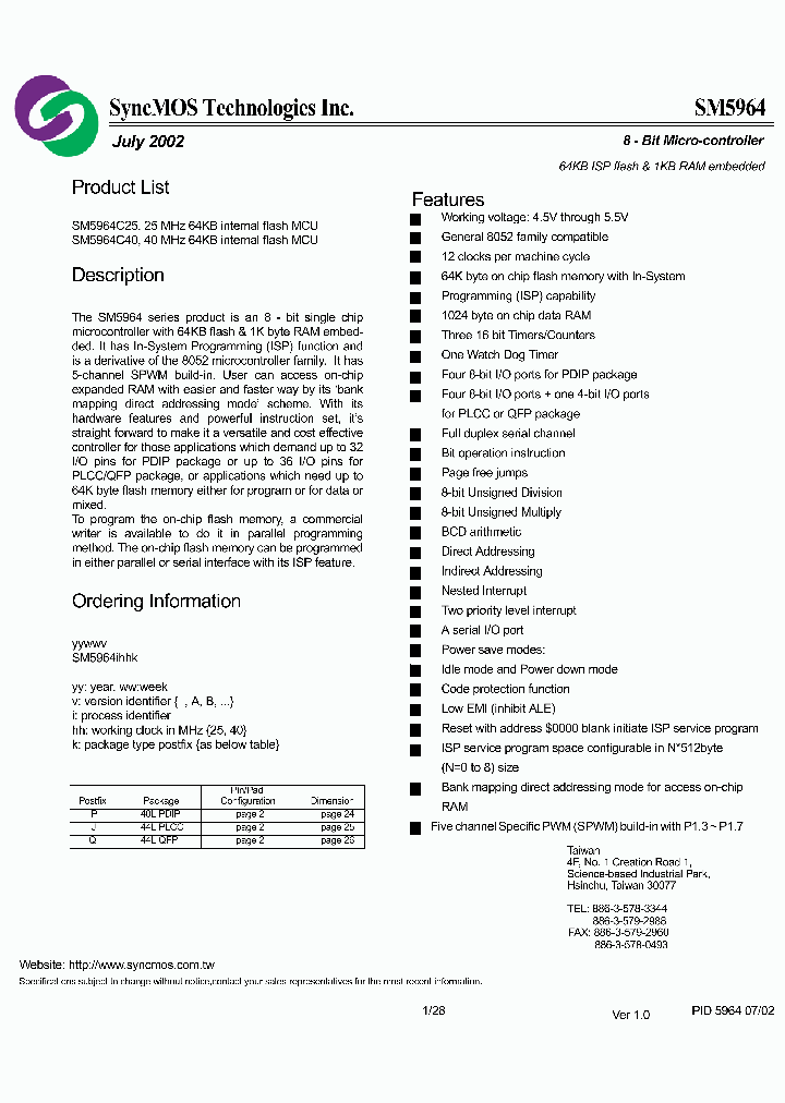 SM5964_366715.PDF Datasheet