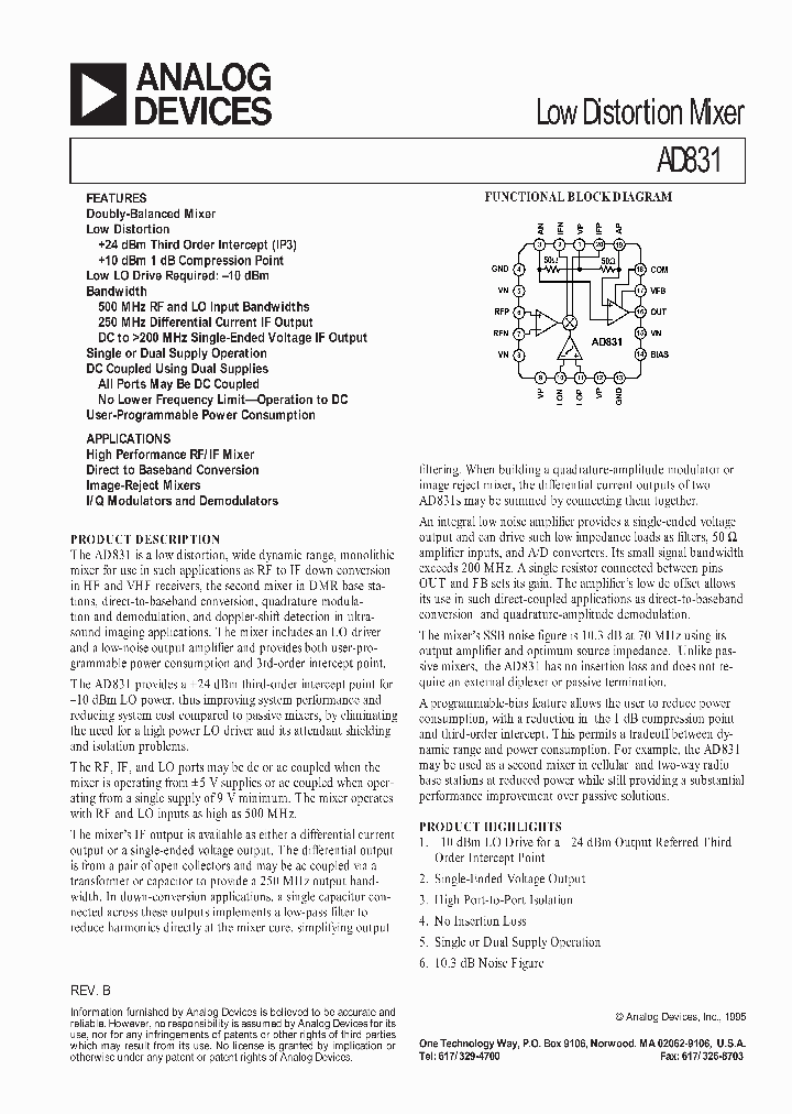 AD831_362390.PDF Datasheet