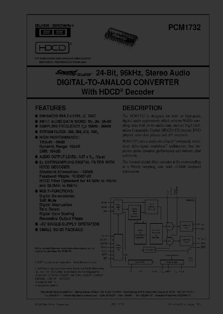 PCM1732U_400315.PDF Datasheet