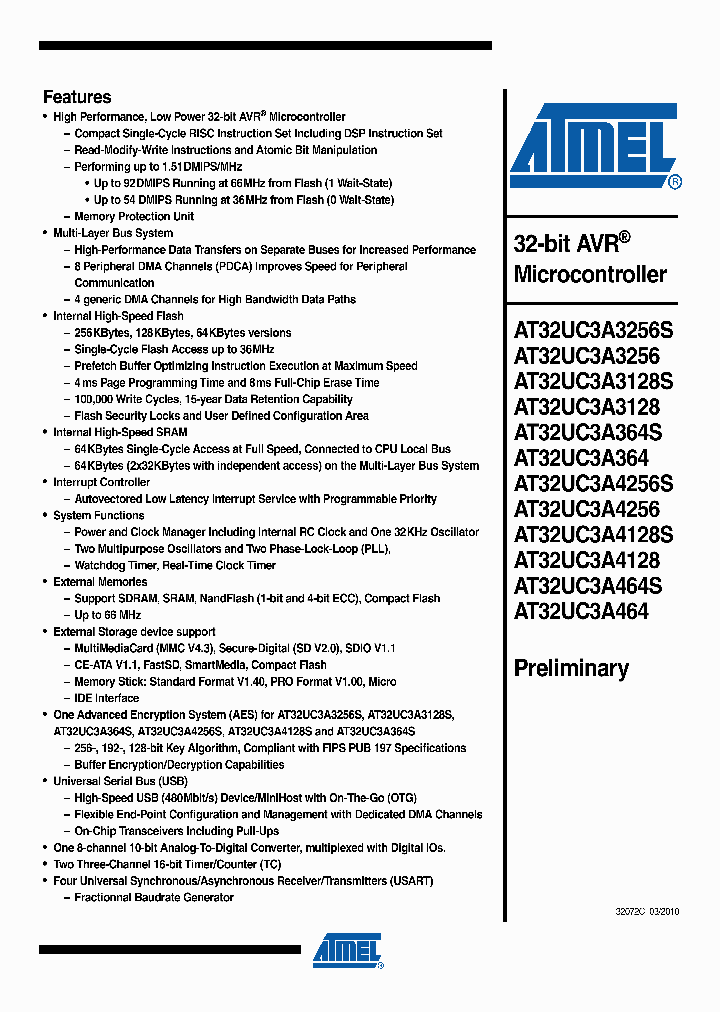 AT32UC3A4256S-C1UT_769327.PDF Datasheet