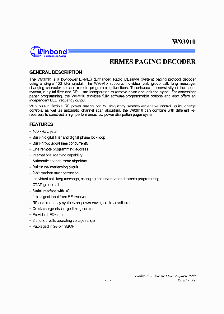 W93910_422625.PDF Datasheet