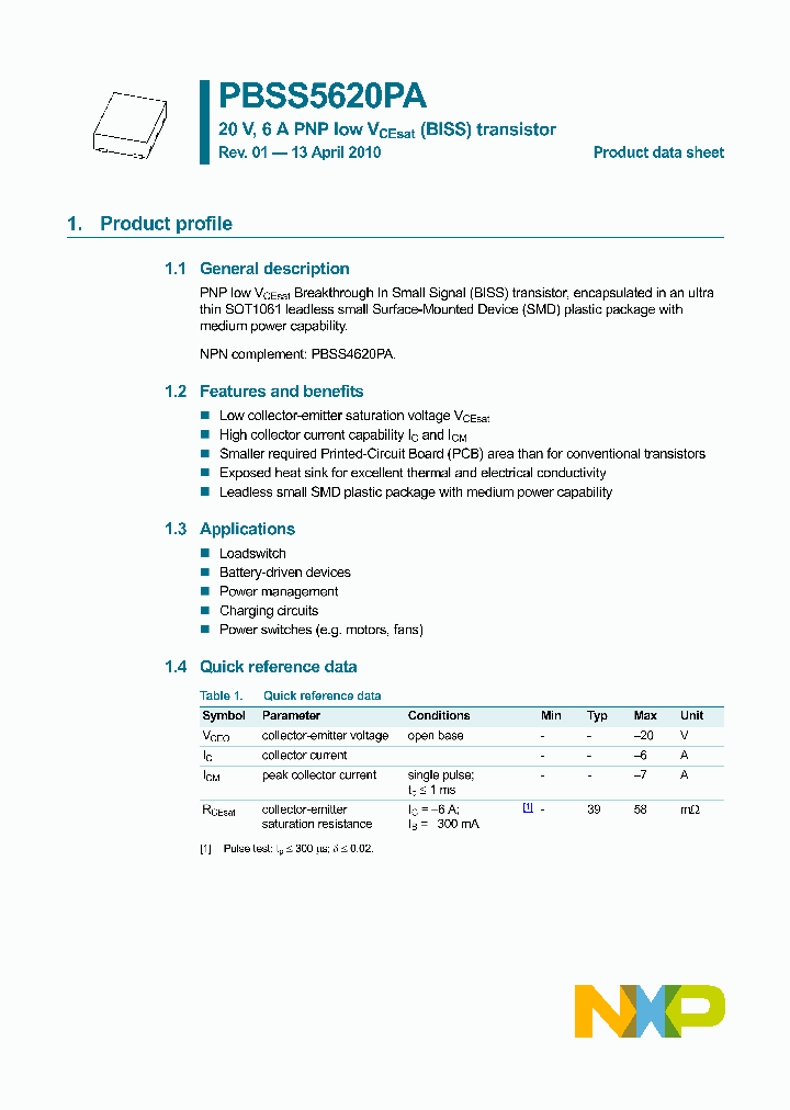 PBSS5620PA115_423043.PDF Datasheet