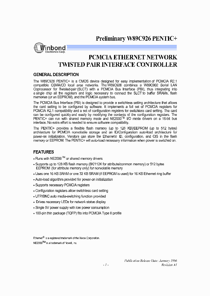 W89C926F_419747.PDF Datasheet