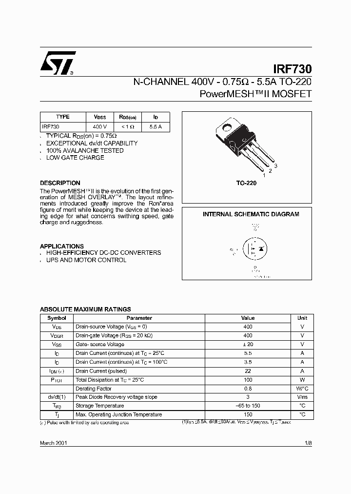 IRF730_422052.PDF Datasheet