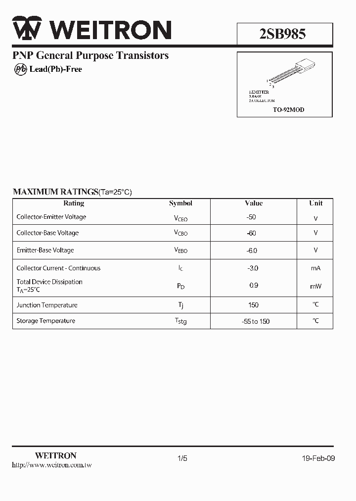 2SB985_791117.PDF Datasheet