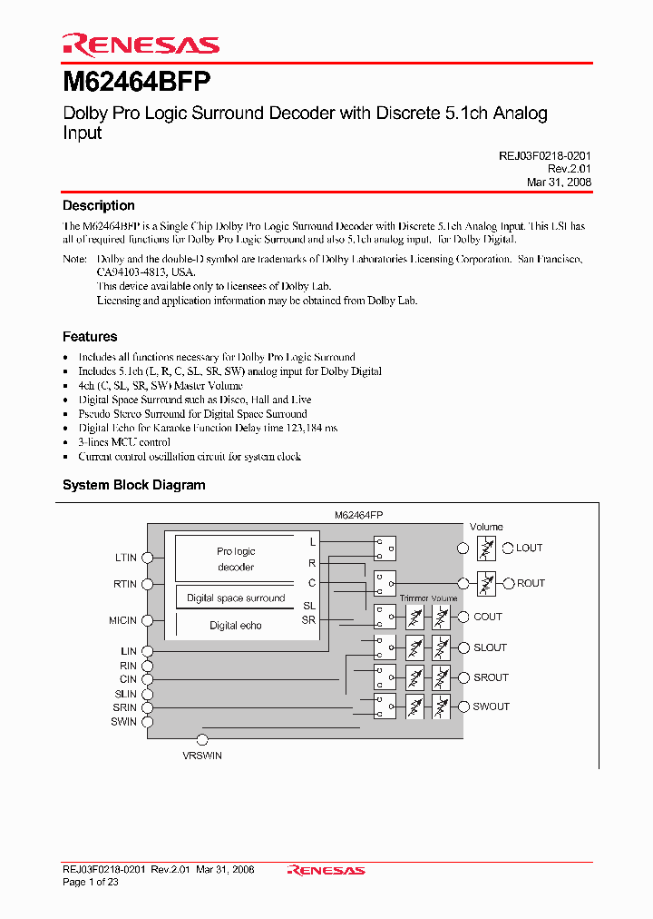 M62464BFP_798549.PDF Datasheet