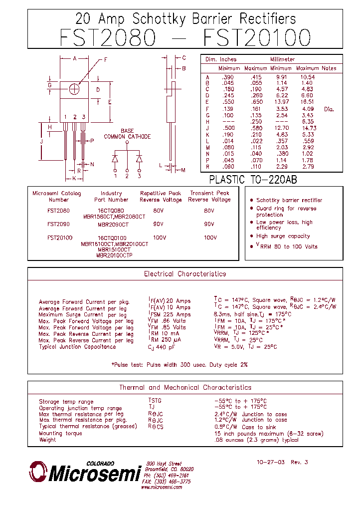 MBR20100CTP_458563.PDF Datasheet