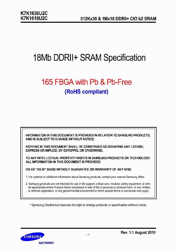 K7K1636U2C_810910.PDF Datasheet