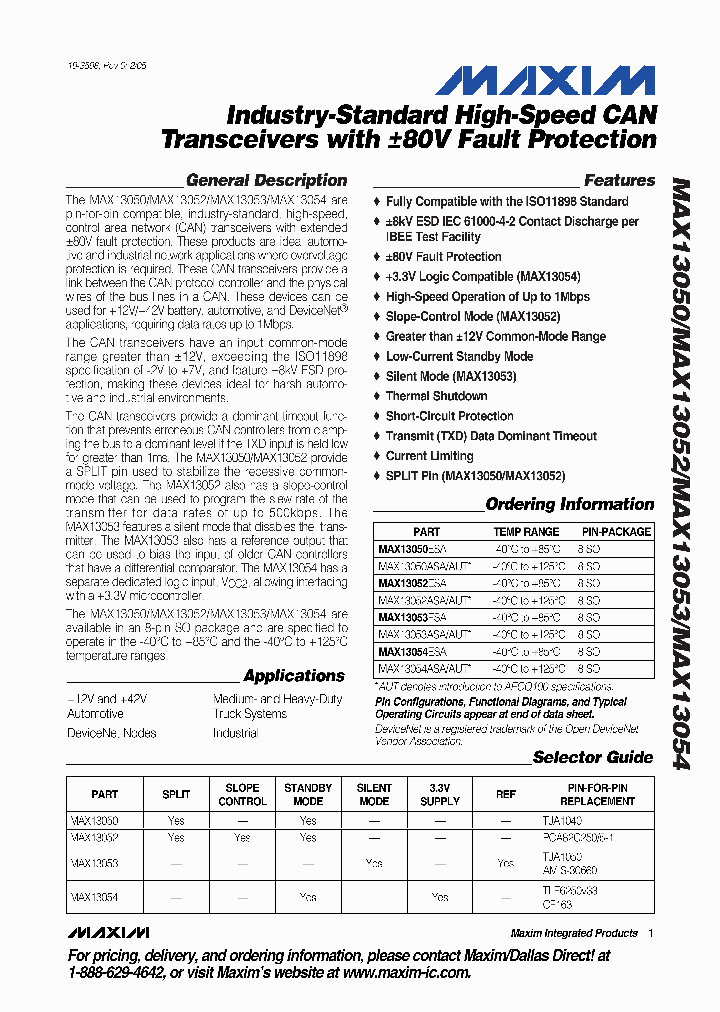 MAX13050ASAAUT_820686.PDF Datasheet