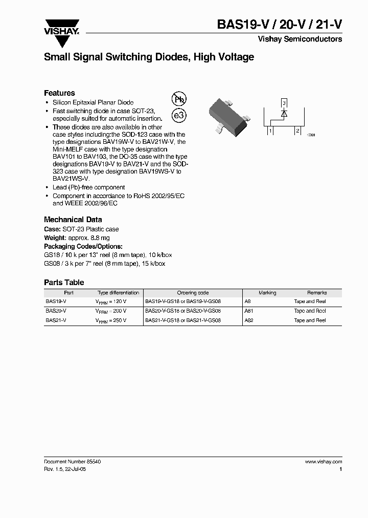 BAS21-V-GS08_855699.PDF Datasheet