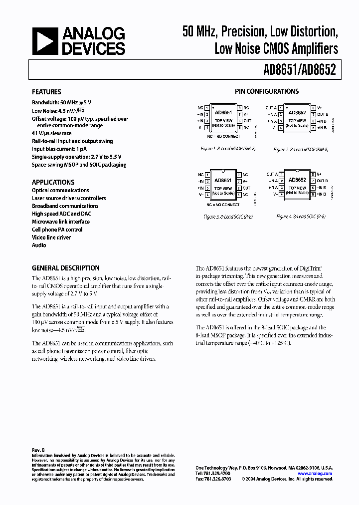 AD8652ARMZ-R2_450501.PDF Datasheet