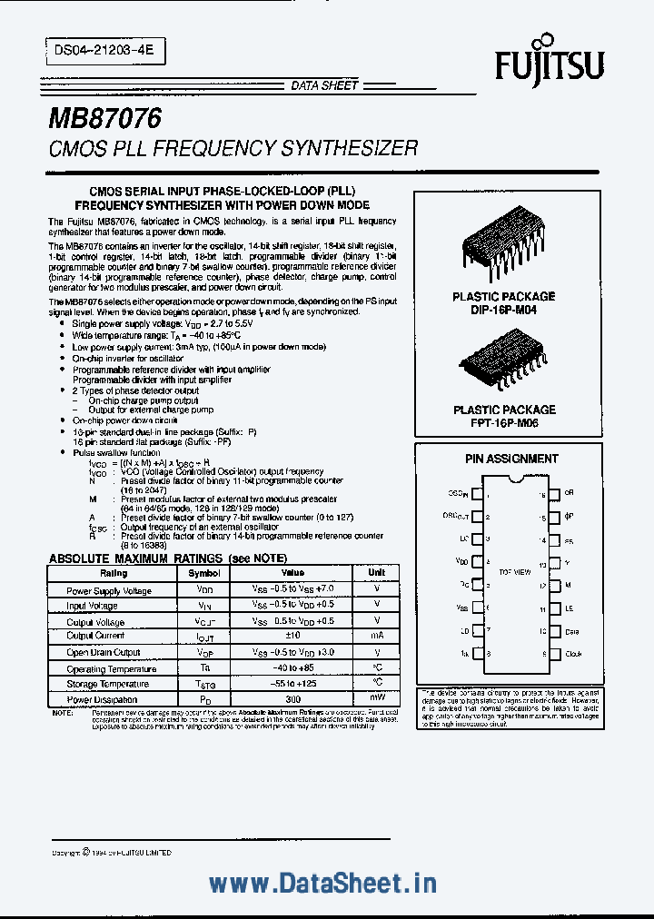 MB87076_459670.PDF Datasheet