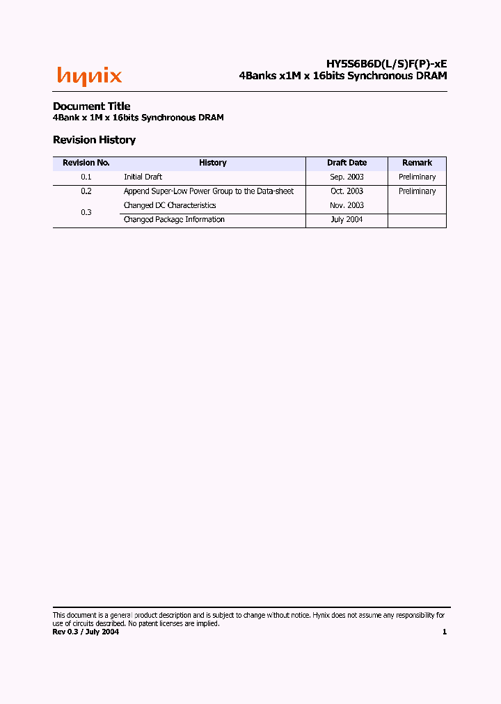 HY5S6B6DLF-SE_493299.PDF Datasheet