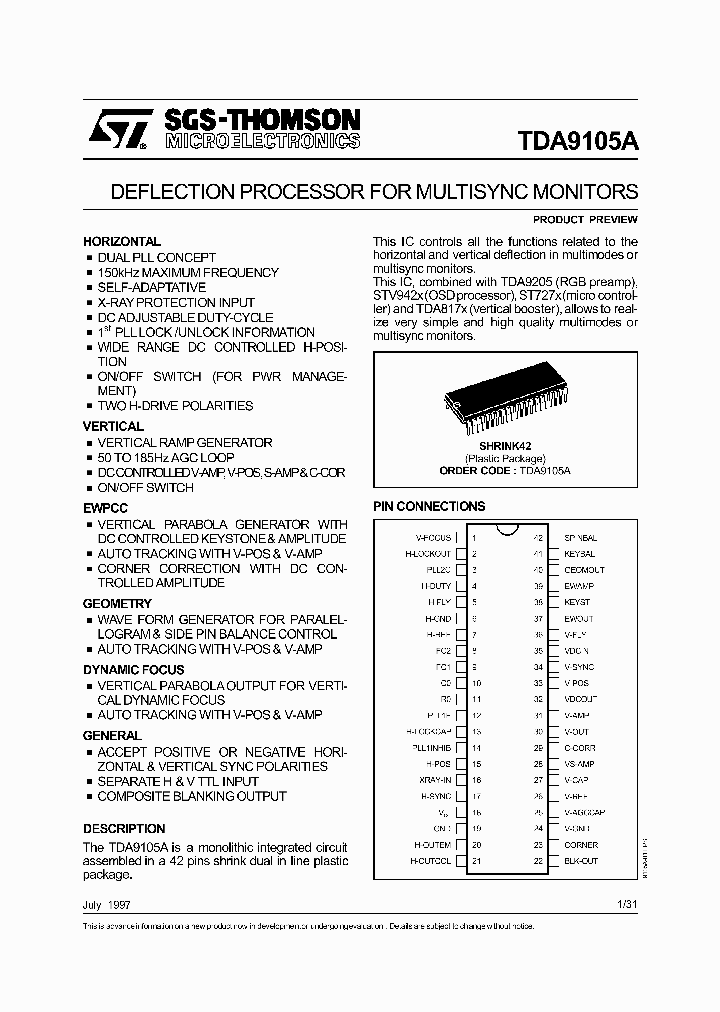 TDA9105A_461950.PDF Datasheet