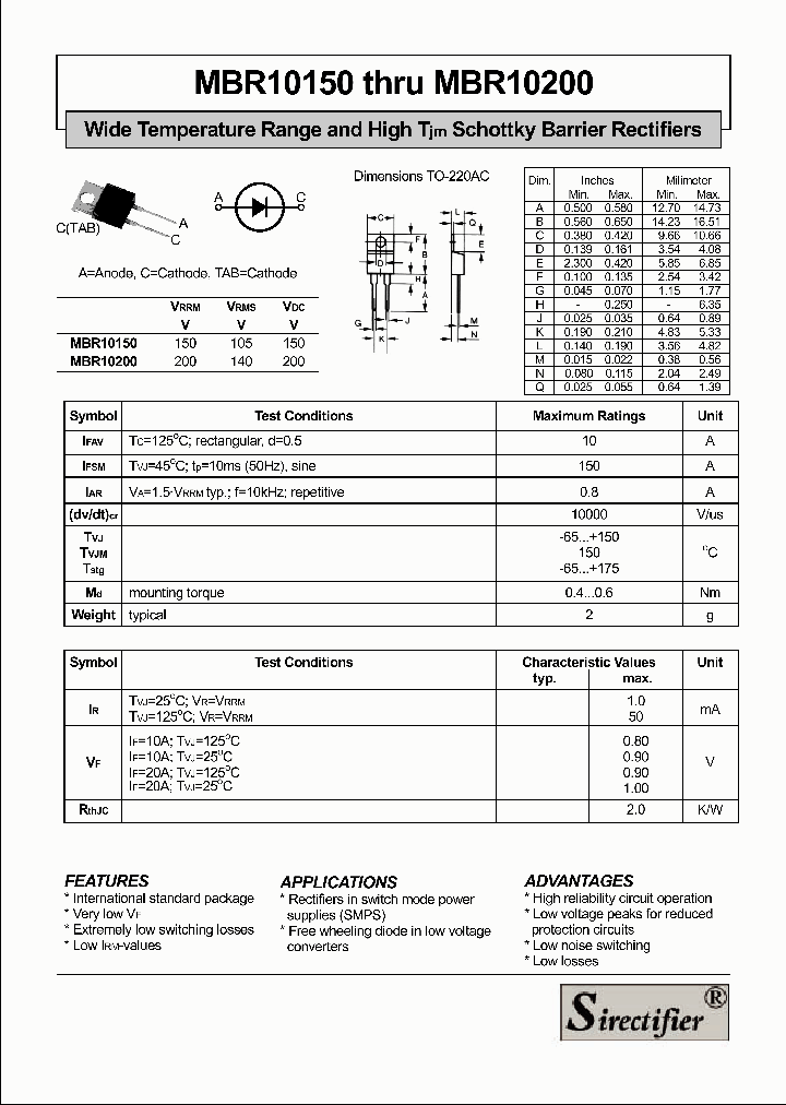 MBR10200_883250.PDF Datasheet