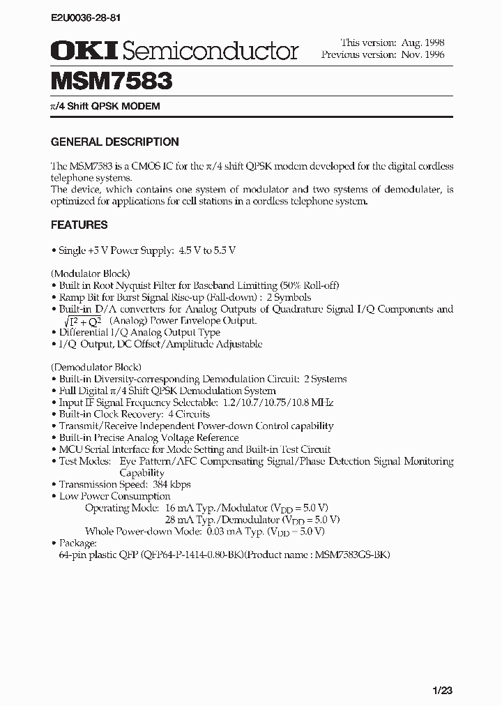 MSM7583GS-BK_499929.PDF Datasheet