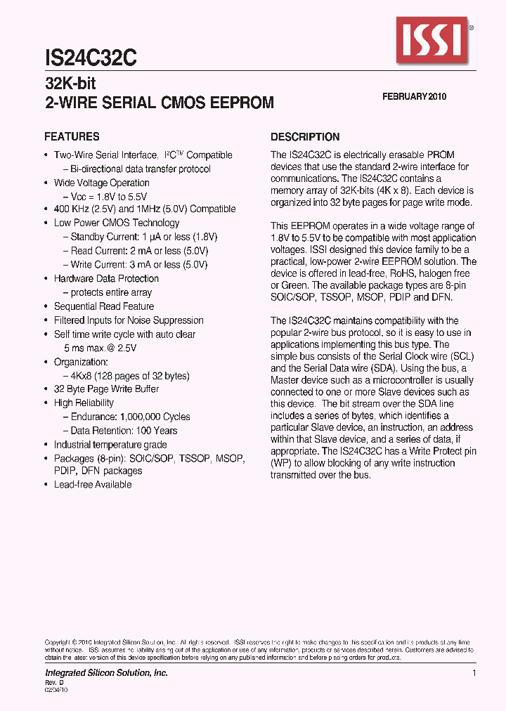 IS24C32C-2PLI_501859.PDF Datasheet
