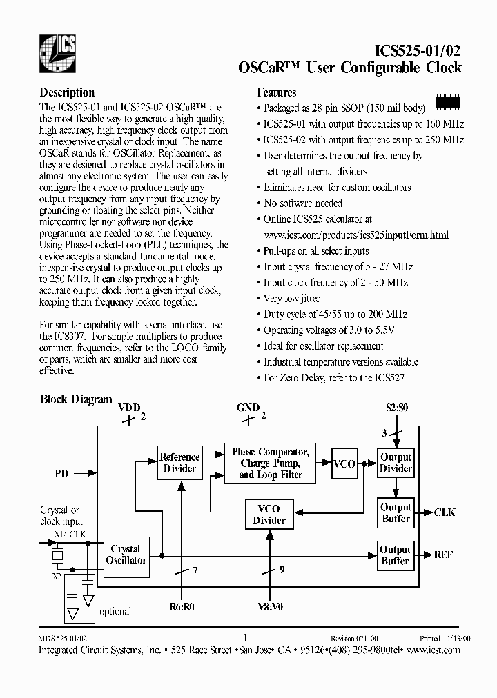 ICS525-01_552384.PDF Datasheet