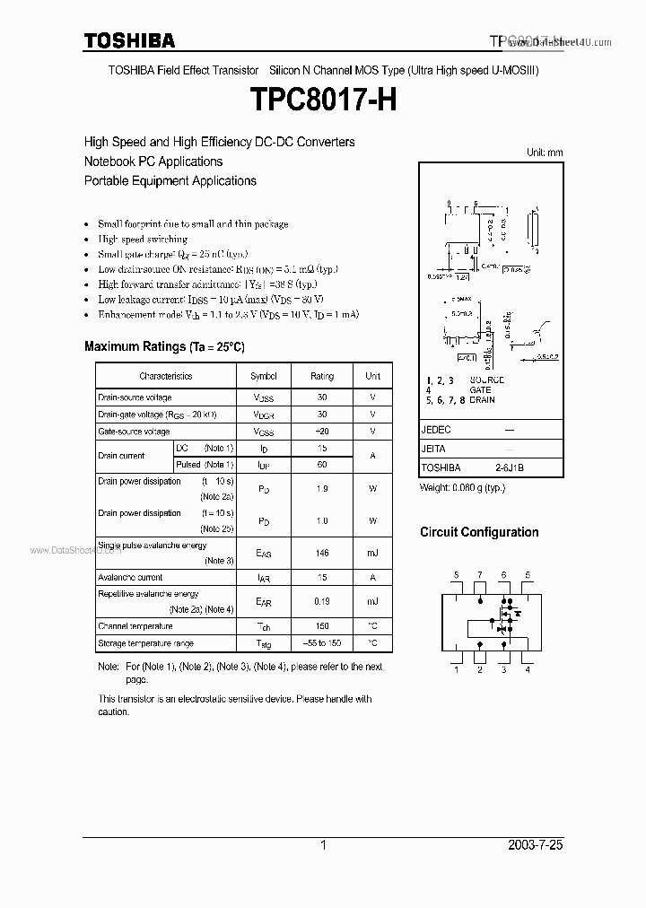 TPC8017-H_471487.PDF Datasheet
