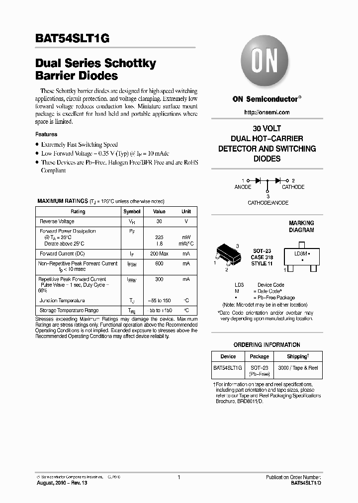 BAT54SLT1D_907519.PDF Datasheet