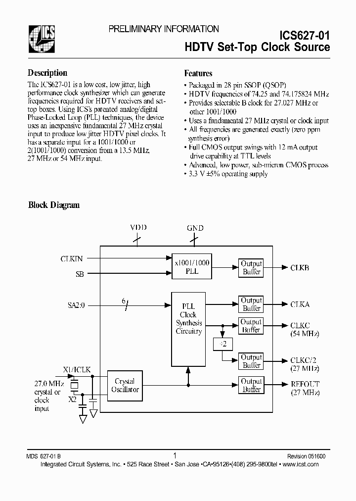ICS627-01_604492.PDF Datasheet