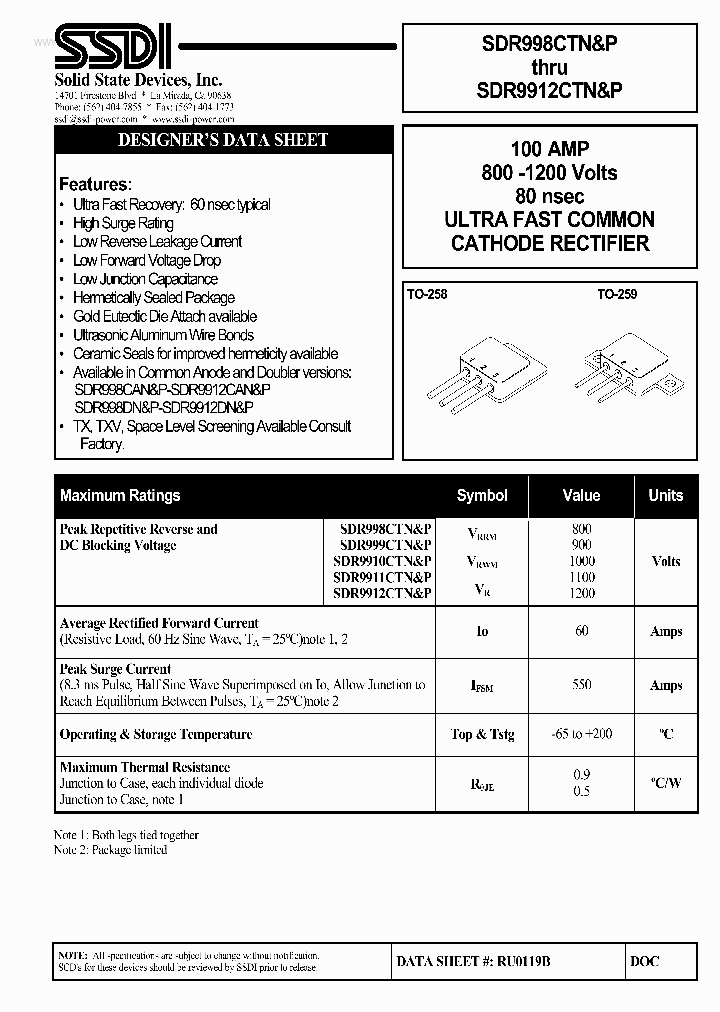 SDR999CTN_484953.PDF Datasheet