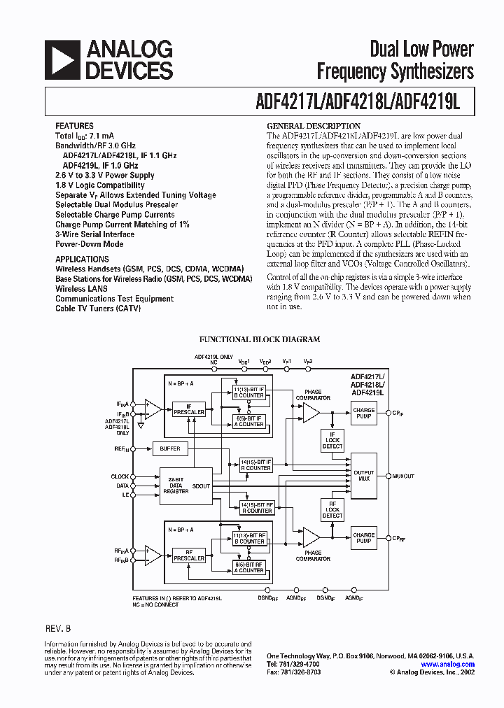 ADF4217L_637486.PDF Datasheet