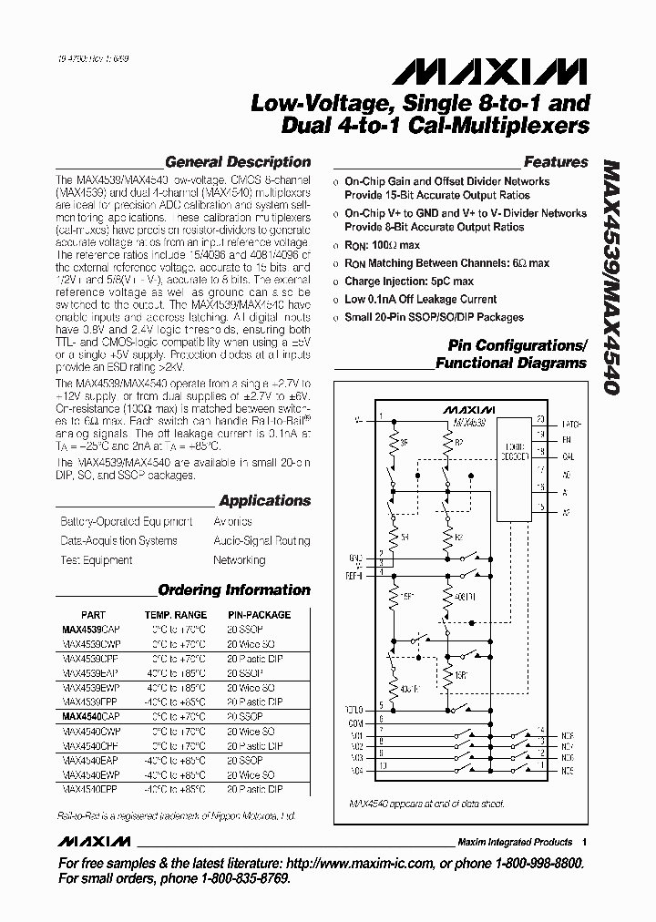 MAX4540_558478.PDF Datasheet