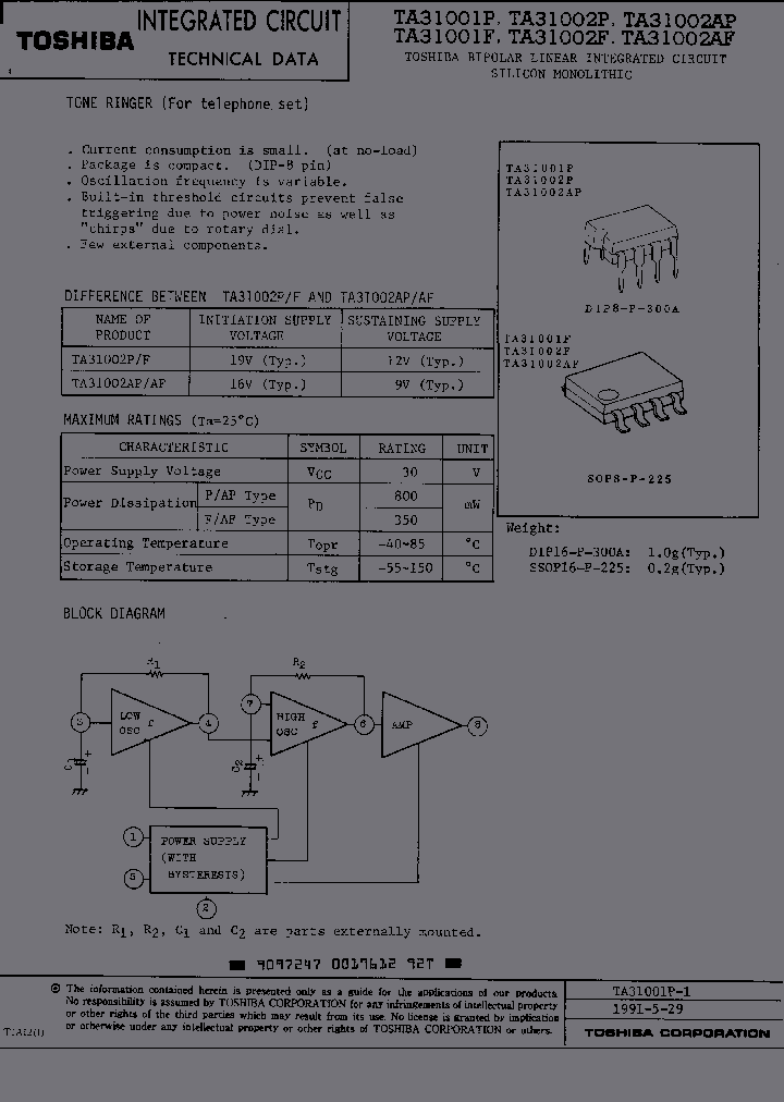 TA31001PTA31002PTA31002APTA31001FTA31002FTA31_577589.PDF Datasheet