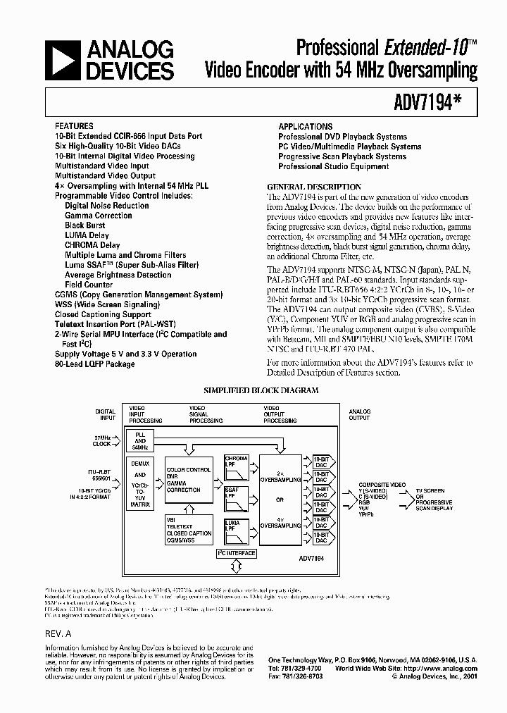 ADV7194_693694.PDF Datasheet