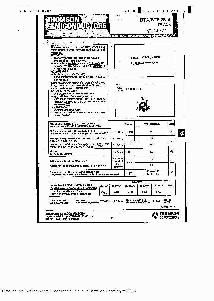BTB25-700_588916.PDF Datasheet