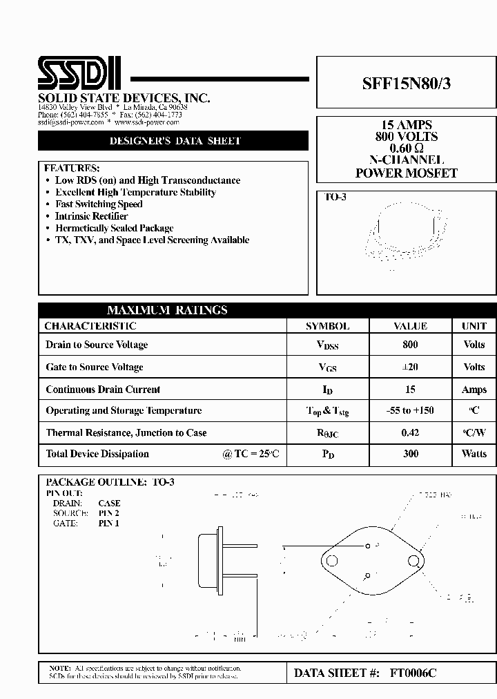 SFF15N803_595439.PDF Datasheet