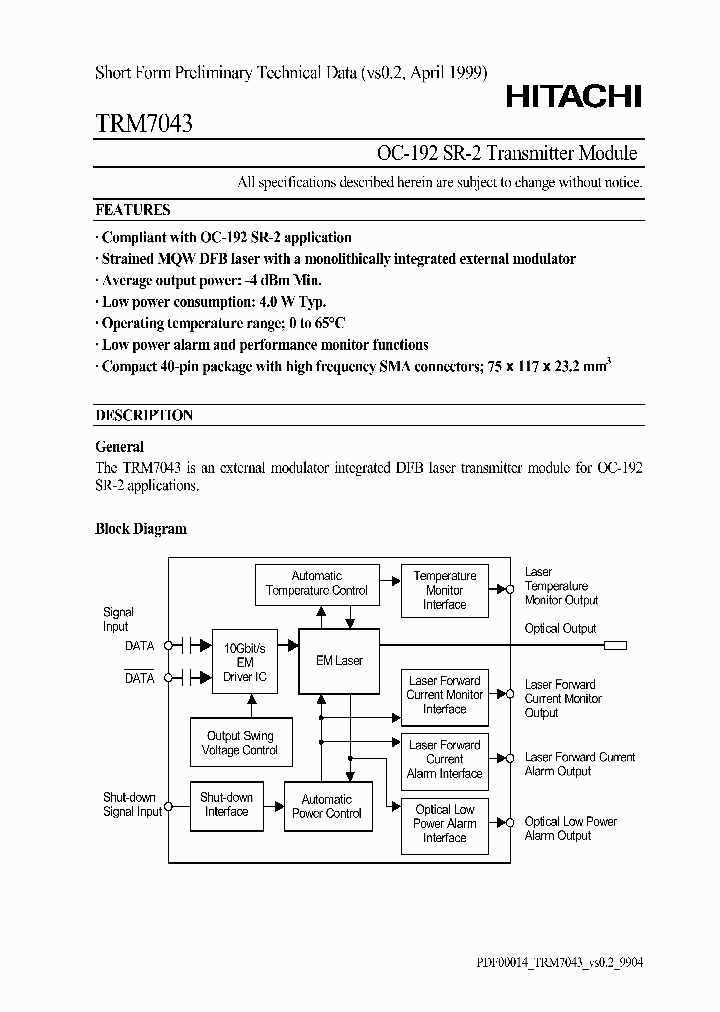 TRM7043_597014.PDF Datasheet