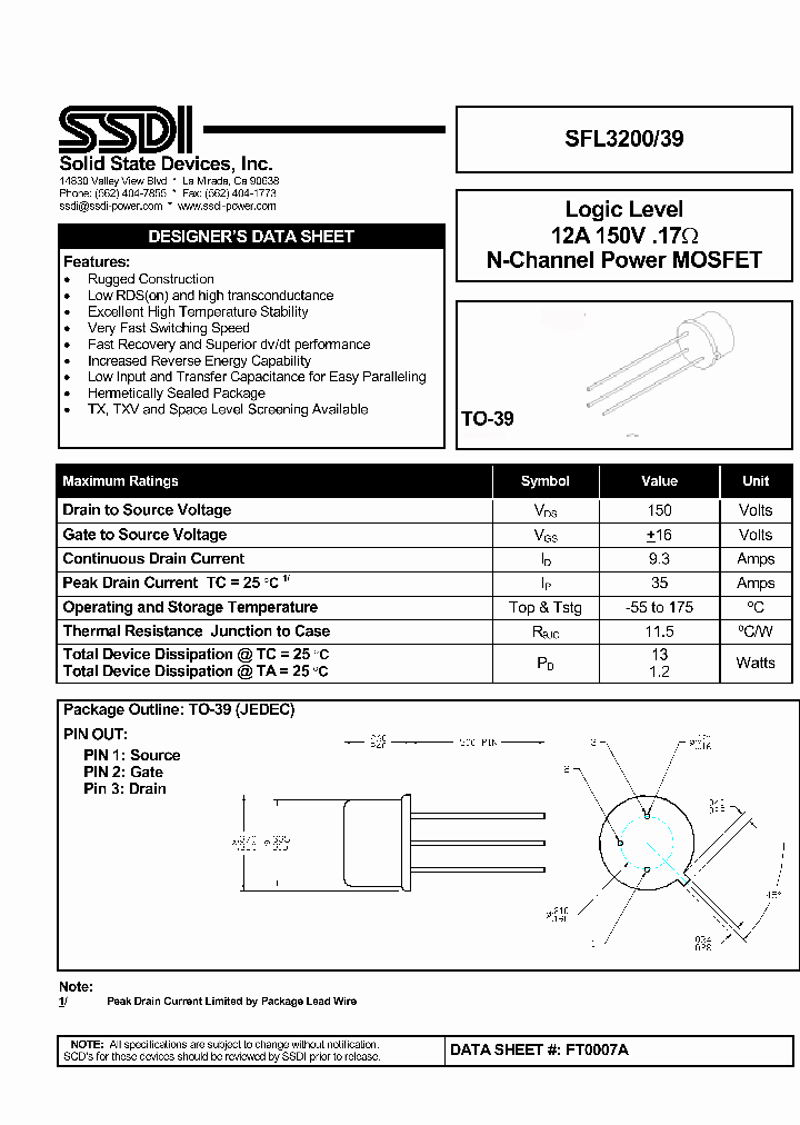 SFL320039_599962.PDF Datasheet