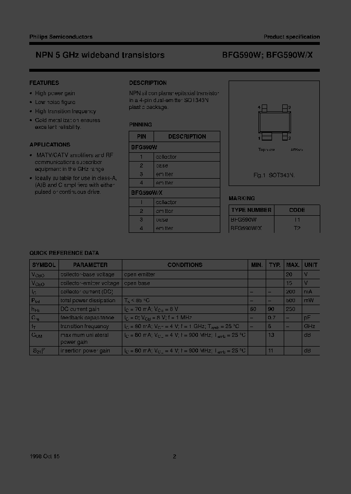 BFG590WXTR_626317.PDF Datasheet