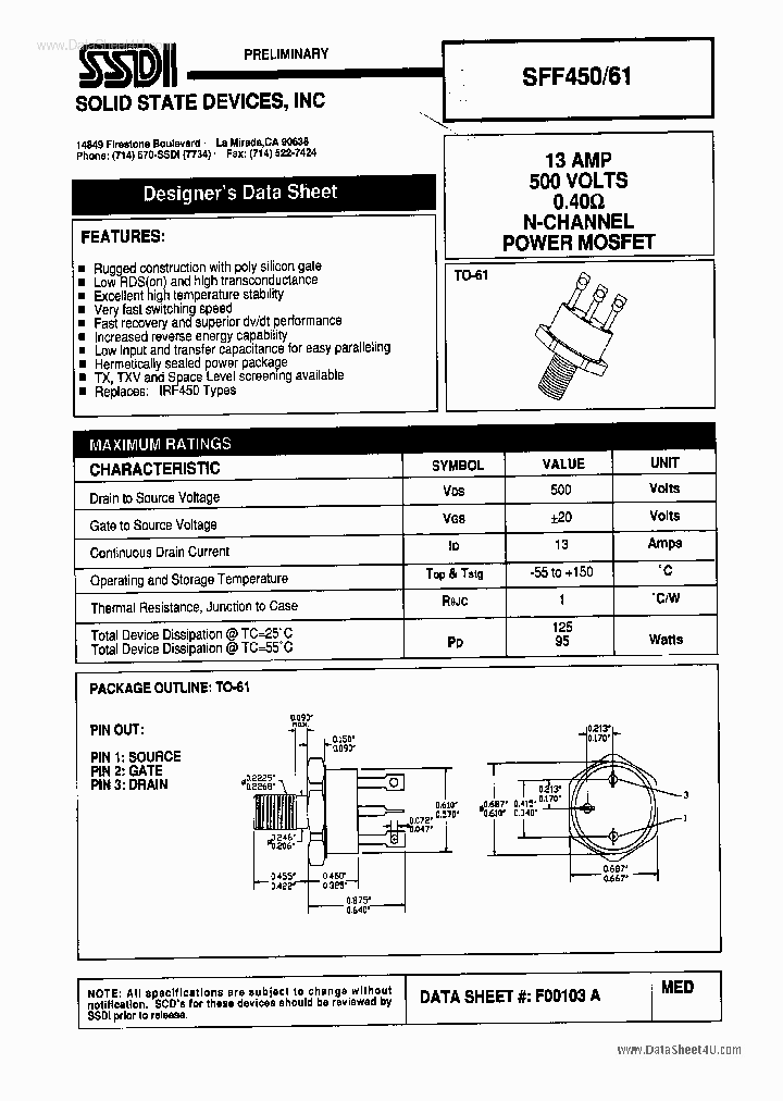SFF45061_599937.PDF Datasheet