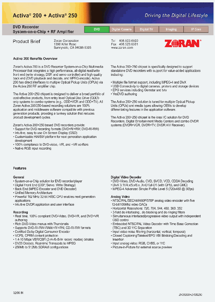 ACTIVA250_618014.PDF Datasheet