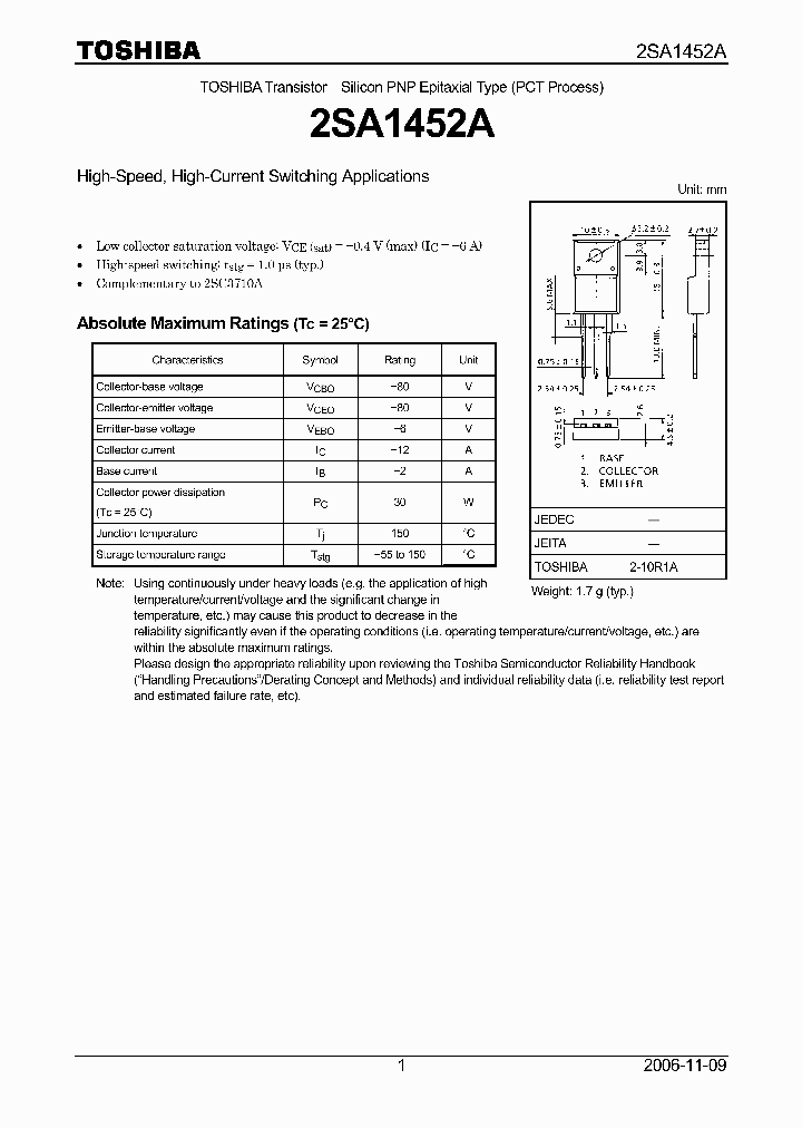 2SA1452A-YF_631836.PDF Datasheet