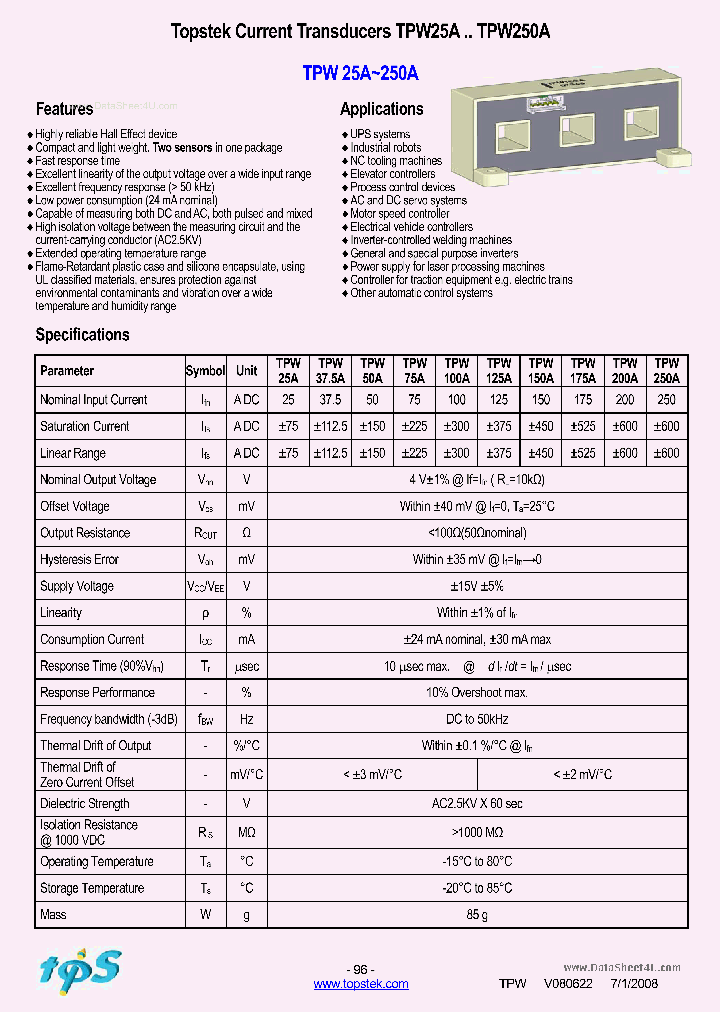 TPW200A_624262.PDF Datasheet