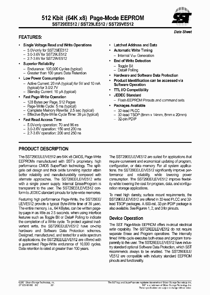 SST29EE512-70-4I-EH_632449.PDF Datasheet