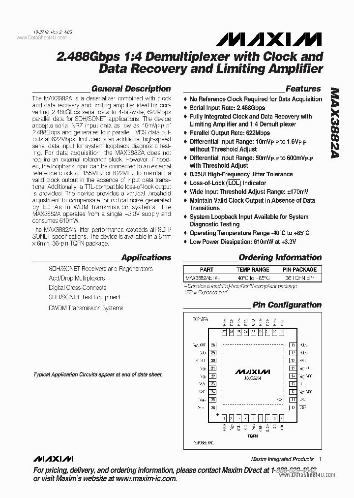MAX3882A_637305.PDF Datasheet