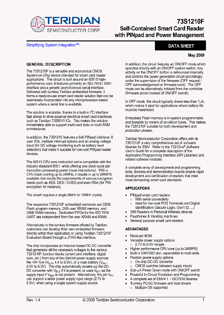 73S1210F-68IMF_963233.PDF Datasheet