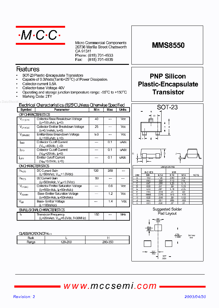 MMS8550_643785.PDF Datasheet