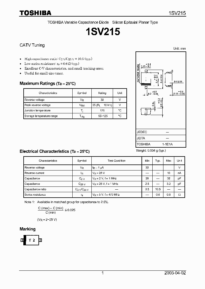 1SV215_814373.PDF Datasheet