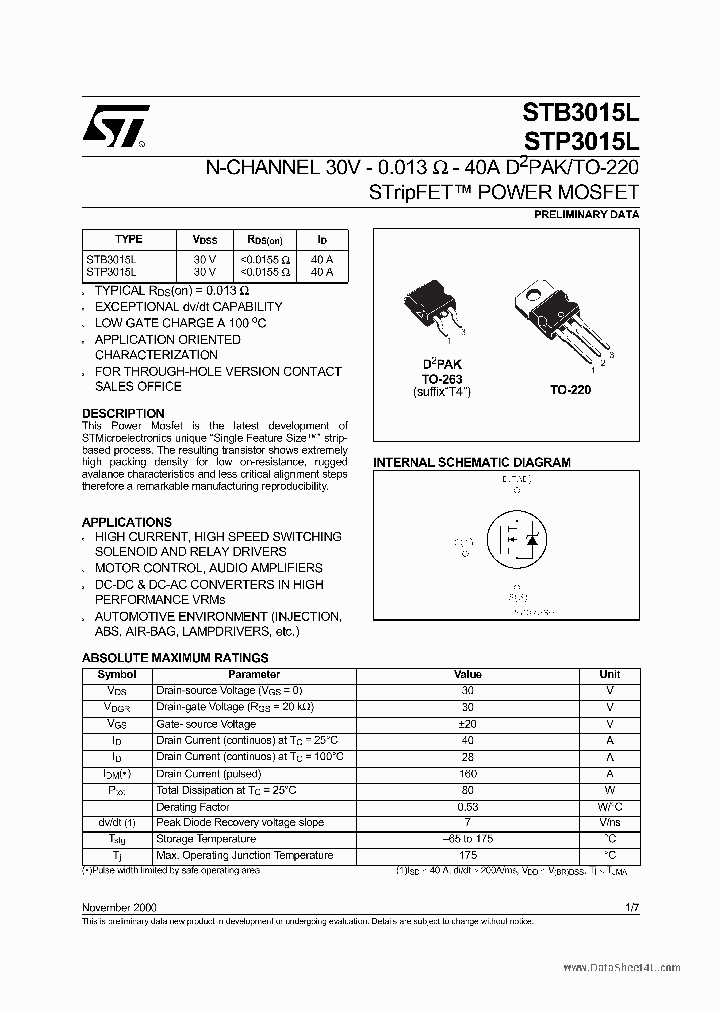 STB3015L_662557.PDF Datasheet