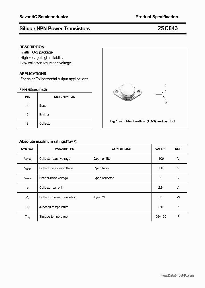 2SC643_691205.PDF Datasheet