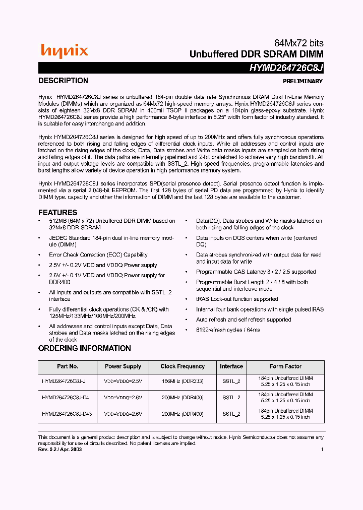HYMD264726C8J-J_895833.PDF Datasheet