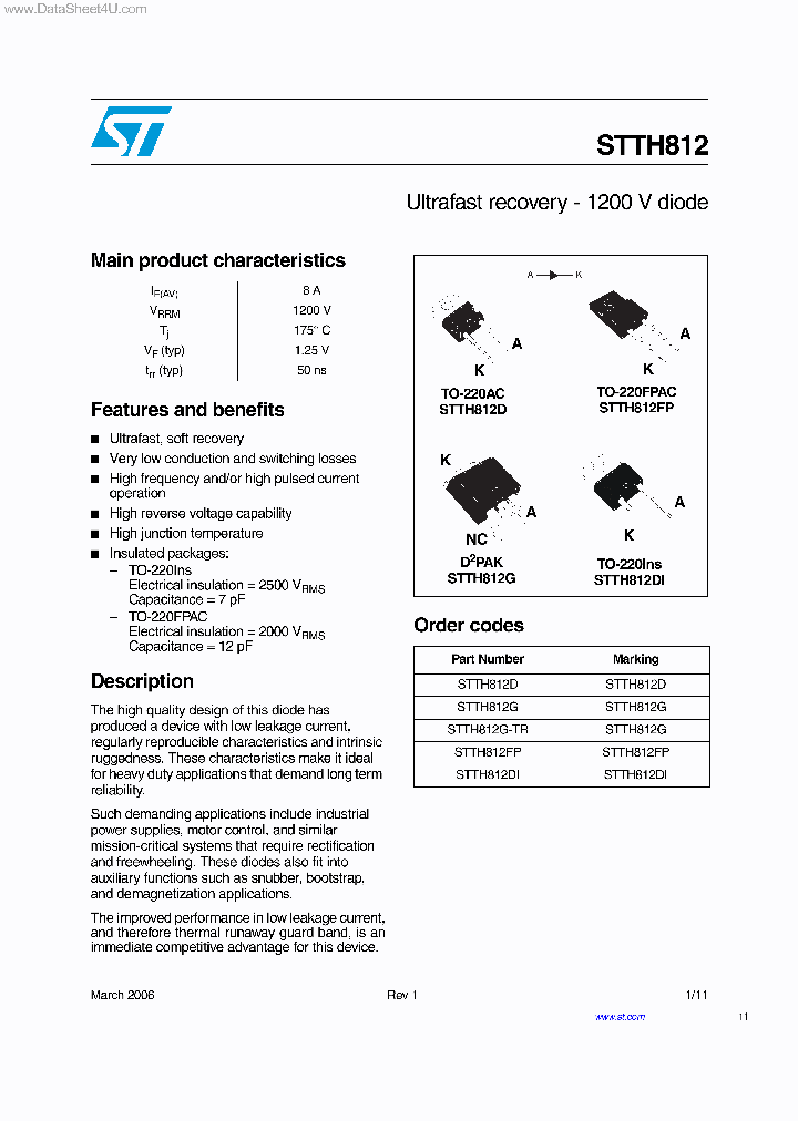 STTH812_697306.PDF Datasheet